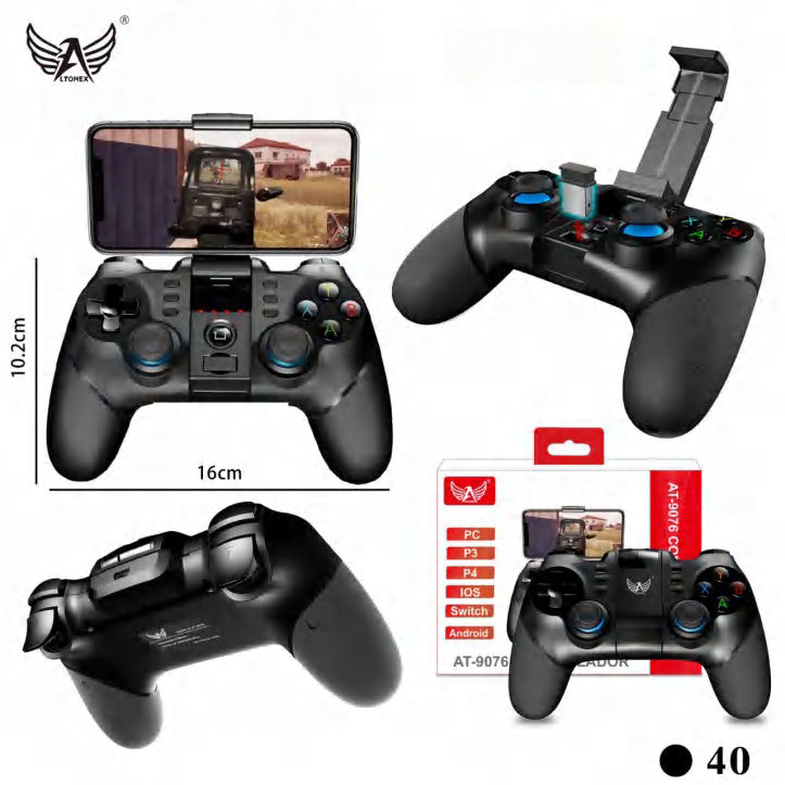 Controle Joystick AL-G7 Bluetooth Universal, Suporte para Celular Bluetooth Gamer Ipega 9076 e Cabo USB