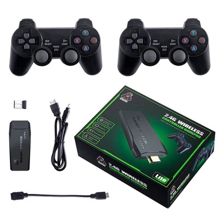 Videogame Stick 2 Controles Sem Fio + Console Portatil Jogos Retro Antigo